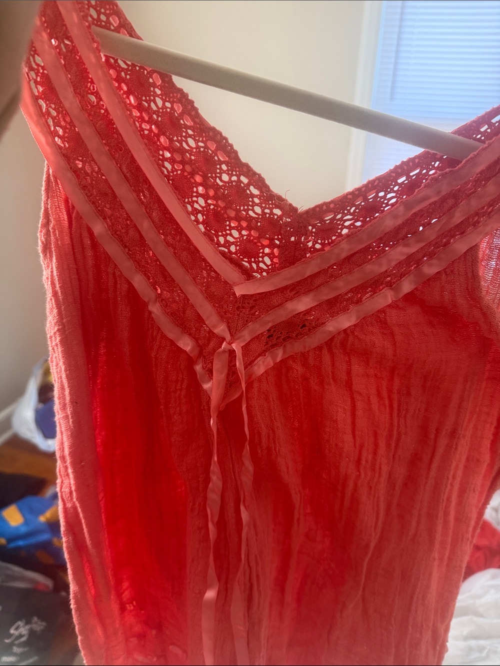 Women’s Lace-Trim Coral Sleep Chemise
